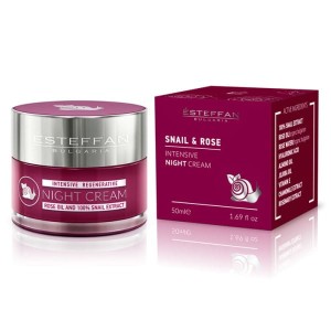 Intensywny regenerujący krem na noc ze 100% ekstraktem ze śluzu ślimaka, naturalnym bułgarskim olejkiem różanym i kwasem hialuronowym 50ML