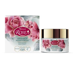 Różany krem z witaminą C, retinolem i Q10 na noc 50ML