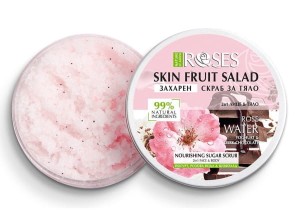 Cukrowy peeling do twarzy i ciała - Woda Różana , Ciemna Czekolada i Jogurt 99% naturalnych składników 200ML