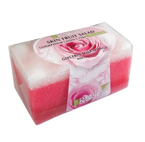 Mydło różane z gąbką 55G