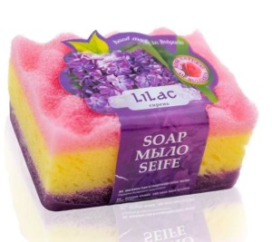 Mydło Świeży Bez z gąbką 70G - Duże