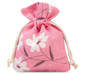 Torebka lniana Kwiaty Średnia