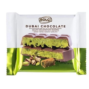 Dubajska czekolada Bolci z kremem pistacjowym i ciastem Kadayif 100G