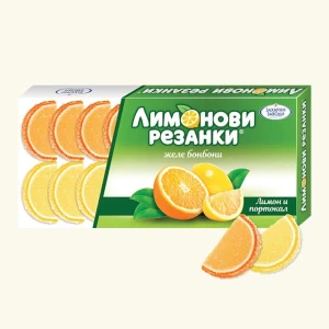 Żelki „Kawałki Owoców” o smaku cytryny i pomarańczy 180G